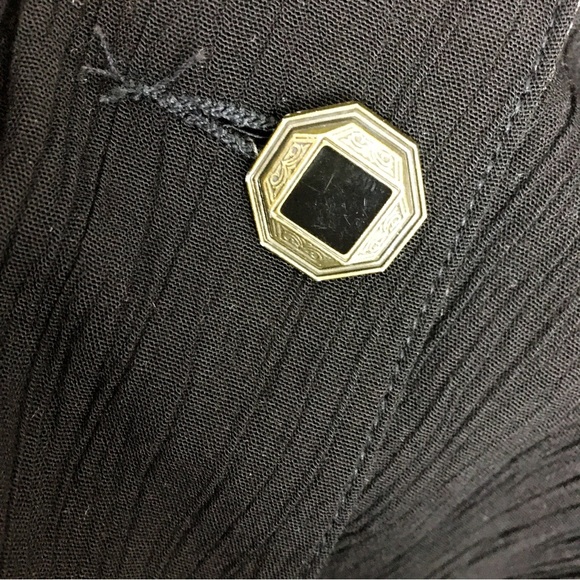 Vintage Carole Little black boyfriend blazer paisley cuffs and collar lapel - Picture 6 of 13